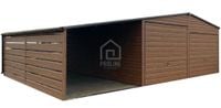 Garaż blaszany 6x6m wiata 3m 2x Brama Dach dwuspadowy rynny PLG199