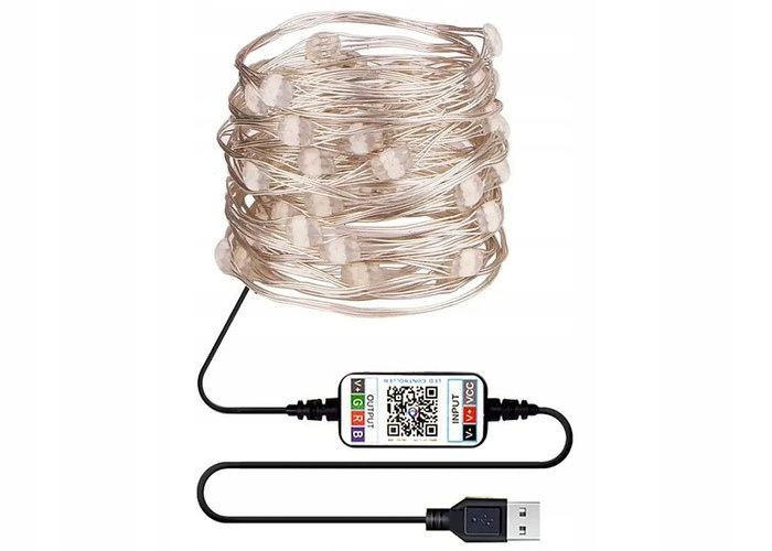 Inteligentne lampki choinkowe 10m 100led WiFi zdjęcie 3