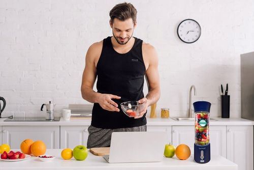 BLENDER KIELICHOWY DO SMOOTHIE KOKTAJLI RĘCZNY beWell Plus 500ml PRZENOŚNY na Arena.pl