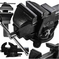 IMADŁO STOŁOWE OBROTOWE ŚLUSARSKIE STALOWE Z KOWADŁEM 125MM DWUSZCZĘKOWE