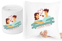 Na Walentynki Zestaw Poduszka + Skarbonka Prezent Z Nadrukiem Ze Zdjęciem