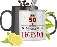 Kubek Magiczny Na Urodziny 50Te Zmieniający Kolor Z Nadrukiem Ze Zdjęciem