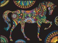 KOLOROWANKA WELWETOWA 47x35CM KOŃ I MANDALE COLORVELVET