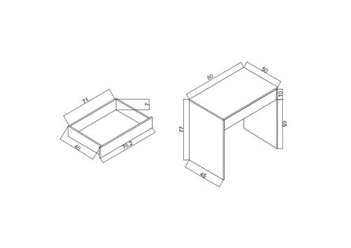 biurko 80 cm toaletka komputerowe biały mat na Arena.pl