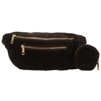 VERA PELLE nerka zamszowa saszetka biodrówka z portfelikiem V716 c.brązowa