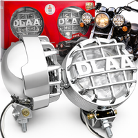 LAMPY DODATKOWE DALEKOSIĘŻNE CHROM H3 55W OFF-ROAD E4 MOTOCYKLOWE KOMPLET