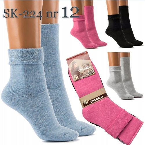 Skarpety damskie BAWEŁNIANE BEZUCISKOWE TERMICZNE CIEPŁE 39-42 na Arena.pl