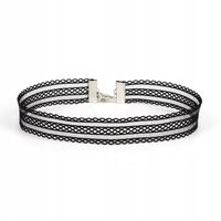 CHOKER Koronkowy Haft Czarny NASZYJNIK Gothic CH09