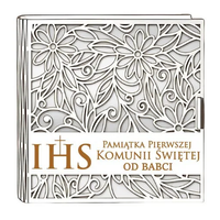 pudełko na pieniądze kwadrat KOMUNIA - od BABCI - Ażur 3308A-KOM2B-B