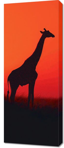 Obraz 40x100cm Żyrafa w Czerni zdjęcie 1