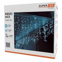Kurtyna Świetlna Sople 500 LED 20m Biała Zimna 230V IP44 + Pilot