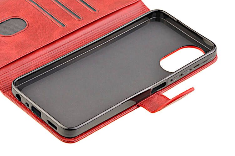Etui portfel Wallet do Oppo A58 4G czerwony zdjęcie 5