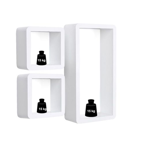 Półki ścienne CUBE 3 szt. BIAŁY na Arena.pl