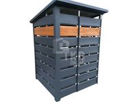 Wiata śmietnikowa 1,5x1,5m Antracyt + jasny orzech Schowek TKD124