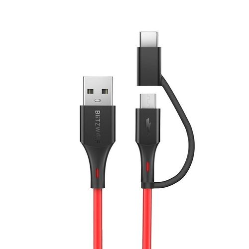 Kabel Micro USB + adapter USB-C BlitzWolf BW-MT3 3A 0,91m na Arena.pl