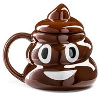 Duży Kubek do Kawy - Emotka KUPA z Przykrywką