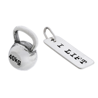 Fit Kolekcja - Srebrne zawieszki na łańcuszek KETTLEBELL 001 / I LIFT
