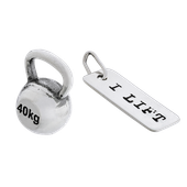 Fit Kolekcja - Srebrne zawieszki na łańcuszek KETTLEBELL 001 / I LIFT