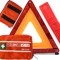 APTECZKA MINI DIN 13167 PIERWSZEJ POMOCY MOTOCYKLOWA TRÓJKĄT OSTRZEGAWCZY