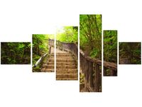 100CM 180CM OBRAZ 6 ELEM SCHODAMI GÓRĘ ŚCIENNY