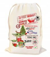 PEROSNALIZOWANY WOREK NA ŚWIĄTECZNY PREZENT POD CHOINKĘ Z IMIENIEM 23*34CM