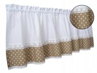 Zazdrostka bawełniana beżowa z koronką 150 x 60 cm
