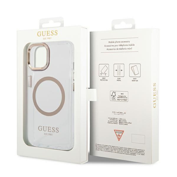 Etui Guess do iPhone 15 Plus, iPhone 14 Plus, Złoty, MagSafe zdjęcie 8