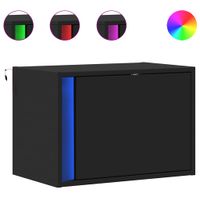 Wisząca szafka nocna z podświetleniem LED, czarna