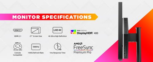 Monitor HP Omen 27u 4K Gaming UHD IPS 144Hz HDR400 na Arena.pl