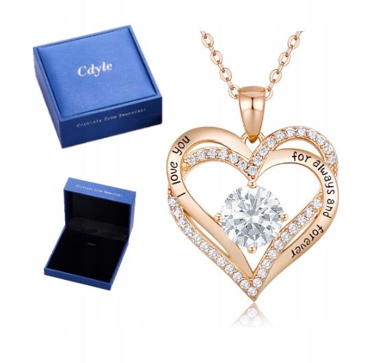 NASZYJNIK SREBRNY 925 + WISIOREK SERDUSZKO, PROJEKTOWANIE MARKI CDE zdjęcie 1