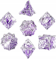 Kostki Kości Wielościenne do Gry Dungeons and Dragons Metalowe Zestaw x7