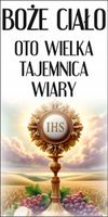 Baner religijny 200x100 cm Dekoracja boże ciało wielka tajemnica wiary