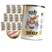 MOKRA KARMA DLA KOTA TufTuf  Puszka mielonka z indykiem ZESTAW 12x400g