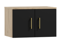 Szafka łazienkowa nad pralkę NERO 80 czarny/dąb craft złoty (W5)