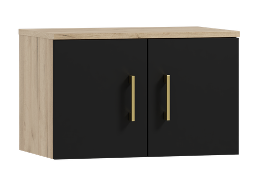 Szafka łazienkowa nad pralkę NERO 80 czarny/dąb craft złoty (W5) na Arena.pl