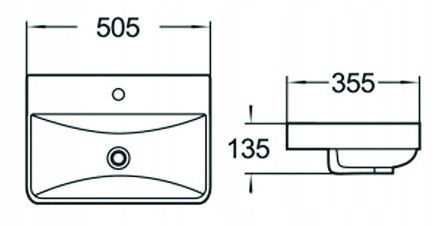 MEXEN DAGNA UMYWALKA WPUSZCZANA W BLAT 50x35 BIAŁA na Arena.pl