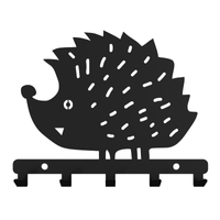 Metalowy wieszak ścienny na ręczniki ubrania klucze loft JEŻYK czarny