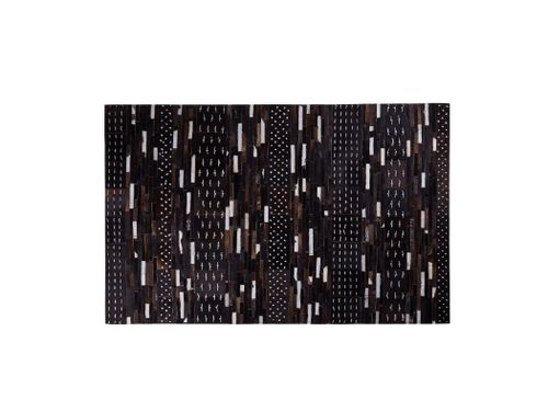 Dywan patchwork skórzany 140 x 200 cm brązowy AKSEKI na Arena.pl