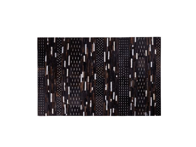 Dywan patchwork skórzany 140 x 200 cm brązowy AKSEKI zdjęcie 3