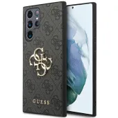 guess guhcs23l4gmggr s23 ultra s918szary/grey hardcase 4g big metal logo