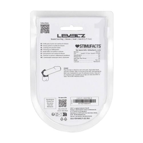 beaded silicone cockring - s - 30mm - black na Arena.pl