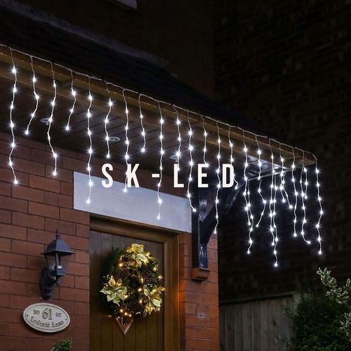 KURTYNA ŚWIETLNA 200 LED 9,5m SOPLE GIRLANDA LED BIAŁA ZIMNA PROGRAMATOR na Arena.pl