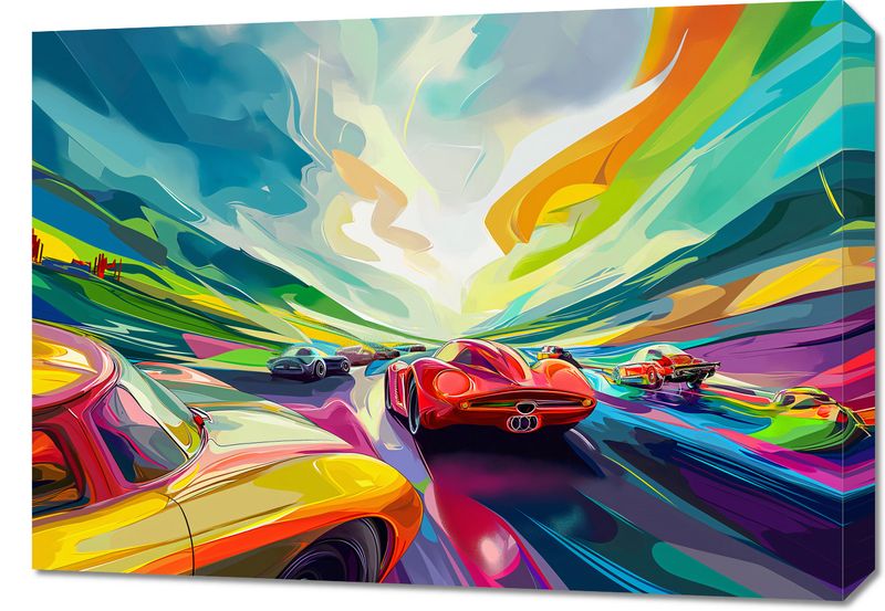 Obraz 70x50cm Wyścig Przy Barwach zdjęcie 1