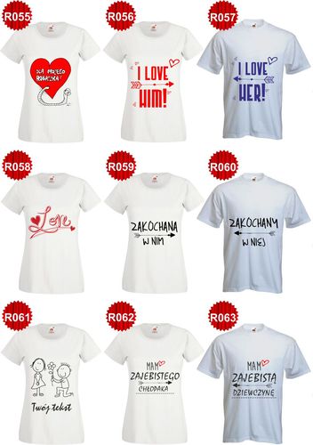 Koszulki dla PAR prezent dla zakochanych mąż żona na Arena.pl