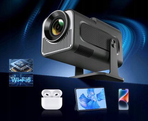 PROJEKTOR RZUTNIK ANDROID TV WIFI LED MINI PRZENOŚNY SMART GŁOŚNIK OBROTOWY na Arena.pl