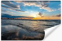 Fototapeta Ścienna Zachód Słońca MORZE Plaża Efekt 3D 315cm x 210cm