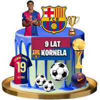 WYDRUK CUKROWY FC BARCELONA YAMAL NA TORT DEKORACJA CUKROWA MASA +