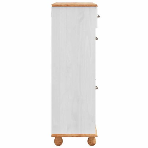 Szafka na buty ASKIM Biały 85 x 35 x 108 cm Lite drewno sosnowe na Arena.pl