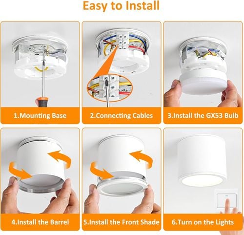 Lampa Sufitowa Spot LED Natynkowa GX53 9W IP44 3 Barwy Aluminium Biała na Arena.pl