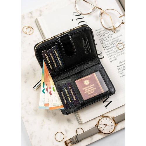 kompaktowy portfel w kolorze czarnym z systemem rfid - peterson na Arena.pl